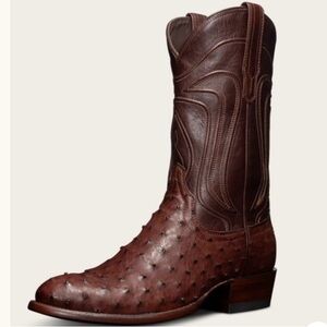 Tecovas Men’s Mahogany Wyatt Ostrich Boots - Size 9EE (Wide)